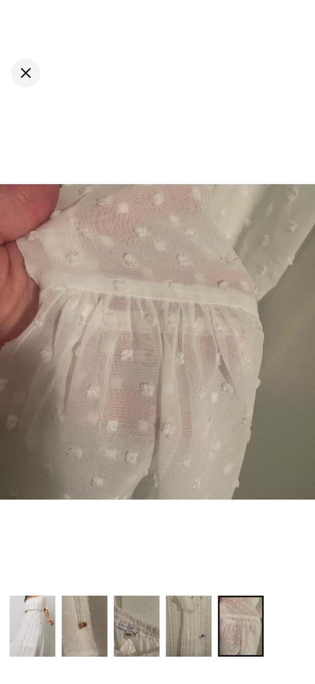 Baltic Born white Swiss dot maxi dress Size L - Picture 8 of 8
